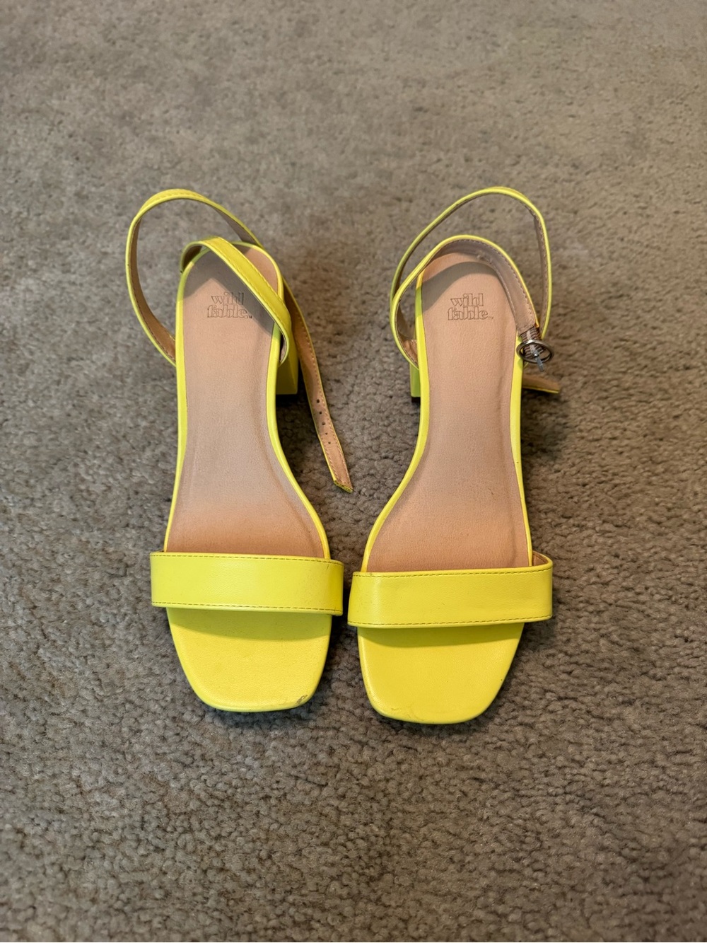 wild fable Neon Yellow Block Heel Sandals